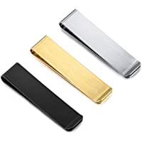 MeMeDIY Paquete de 3 Clips de Dinero Personalizados para Hombres- Esposo- Novio- Grabado de Nombre-Fecha-Inicial…